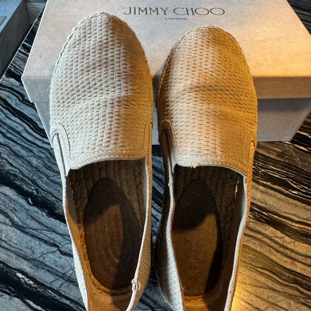 Jimmy Choo Women's Textured Tan Espadrilles